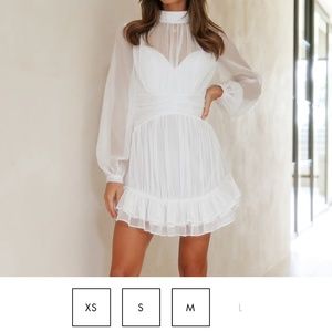 Hello Molly High-Necked White Dress (New With Tags)